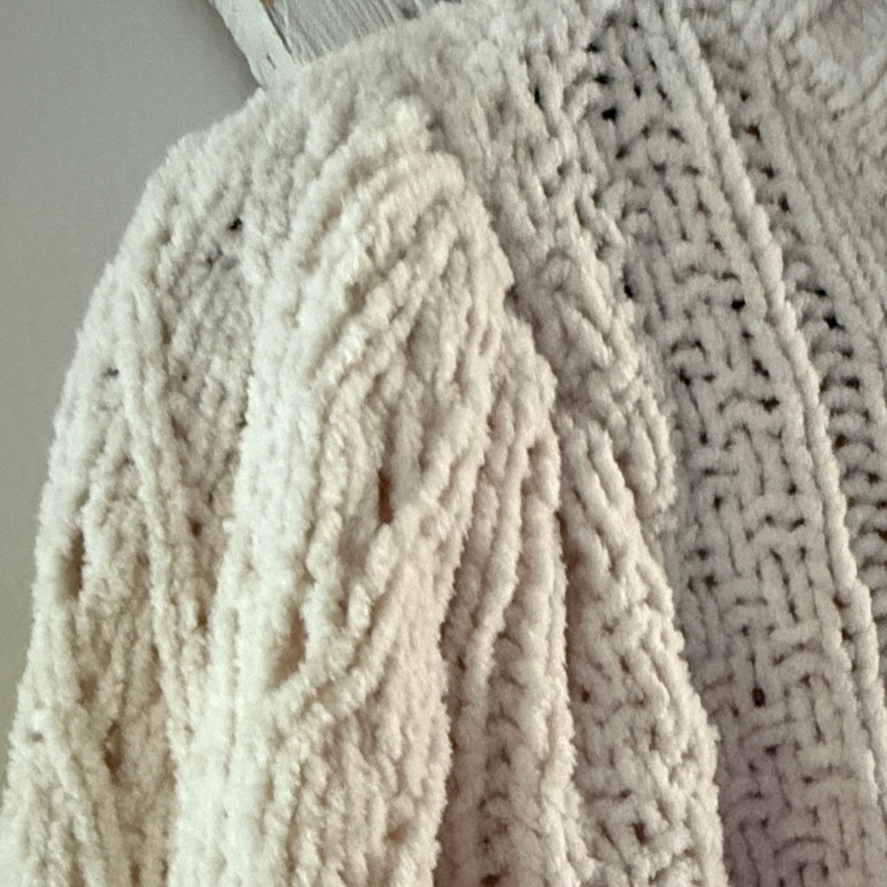 LOFT Women's Textured Knit Chenille Sweater - Cream - Picture 3 of 5